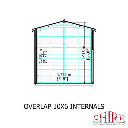 Shire Overlap Double Door Apex 10x6 D/D