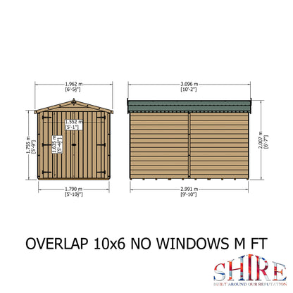 Shire Overlap Double Door No windows 10x6 D/D