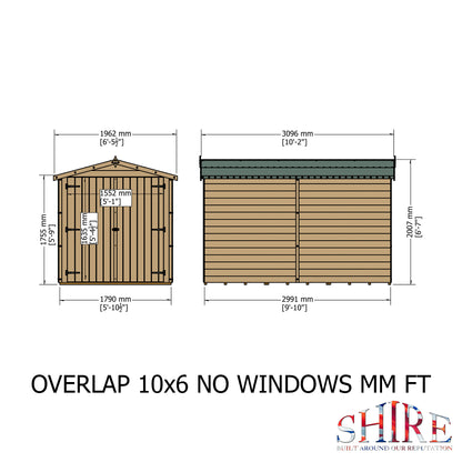 Shire Overlap Double Door No windows 10x6 D/D
