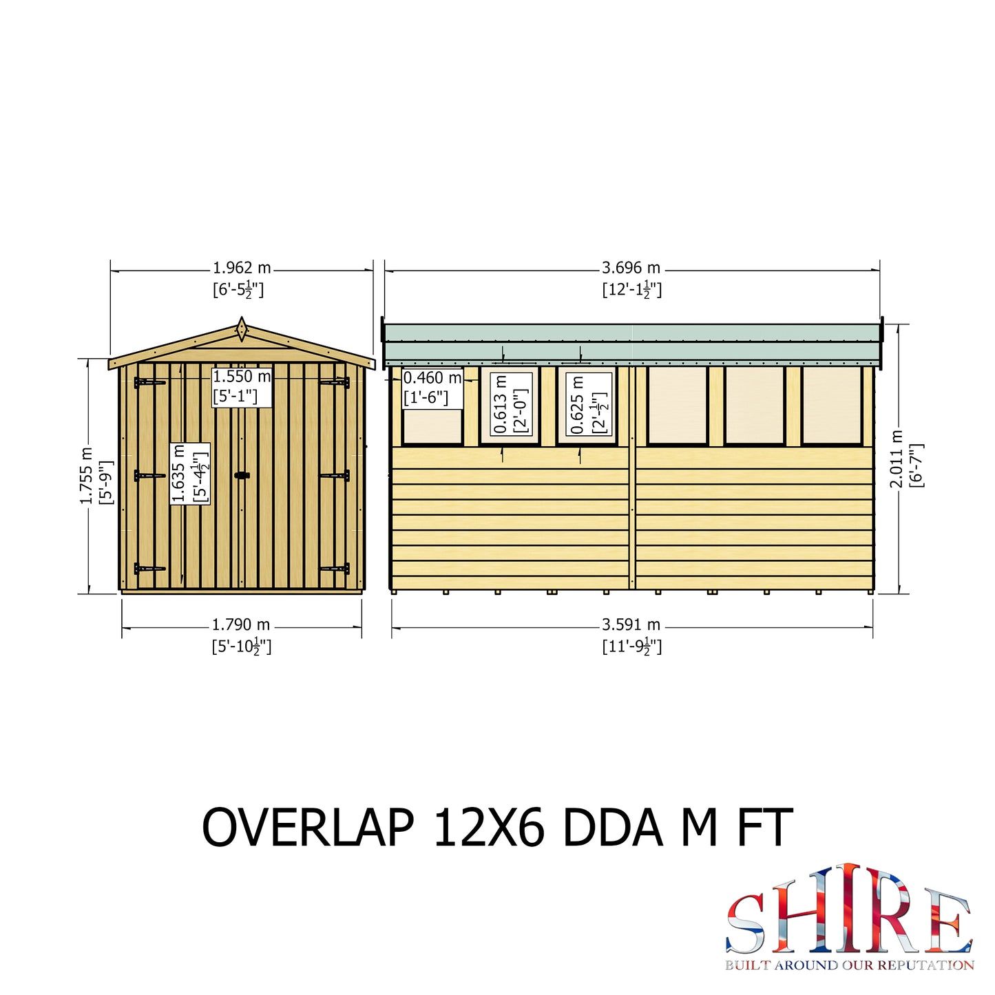 Shire Overlap Double Door 12x6 D/D