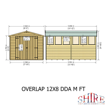 Shire Overlap Double Door 12x8 D/D