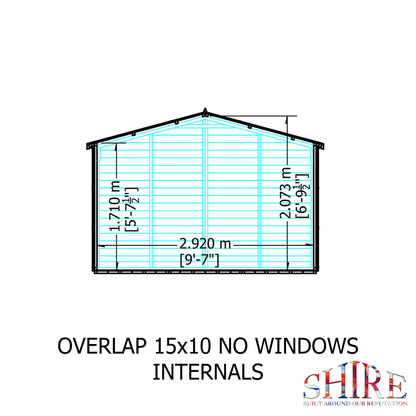 Shire Overlap Double Door No windows 10x15 D/D