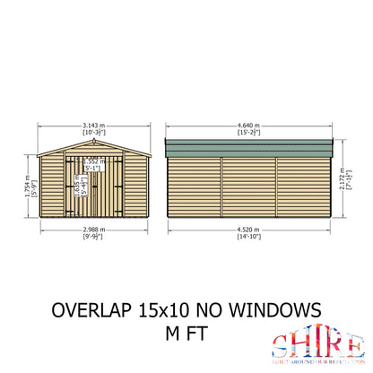 Shire Overlap Double Door No windows 10x15 D/D