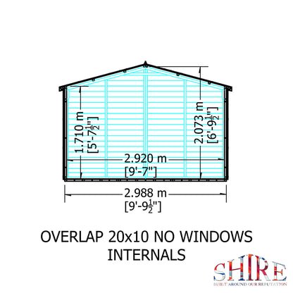 Shire Overlap Double Door No windows 10x20 D/D