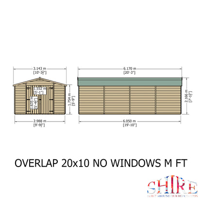 Shire Overlap Double Door No windows 10x20 D/D