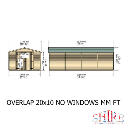 Shire Overlap Double Door No windows 10x20 D/D