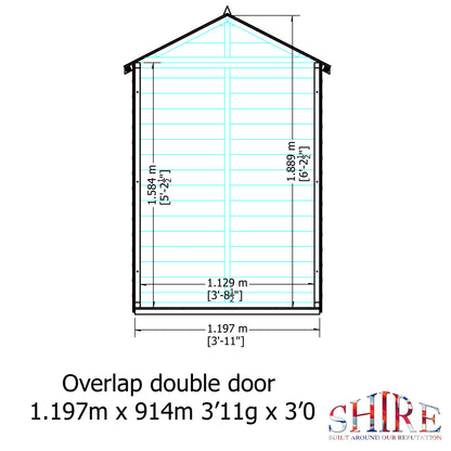 Shire Overlap Pressure Treated 4x3 Double Door