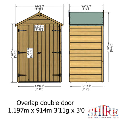 Shire Overlap Pressure Treated 4x3 Double Door