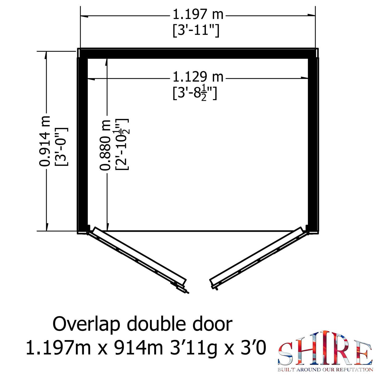 Shire Overlap Pressure Treated 4x3 Double Door