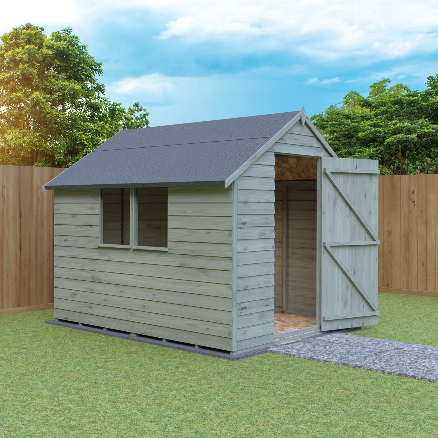 Shire Overlap 8x6 Single Door Value with Window Pressure treated