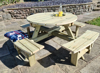 Churnet Valley Westwood Round 8 Seat Picnic Table