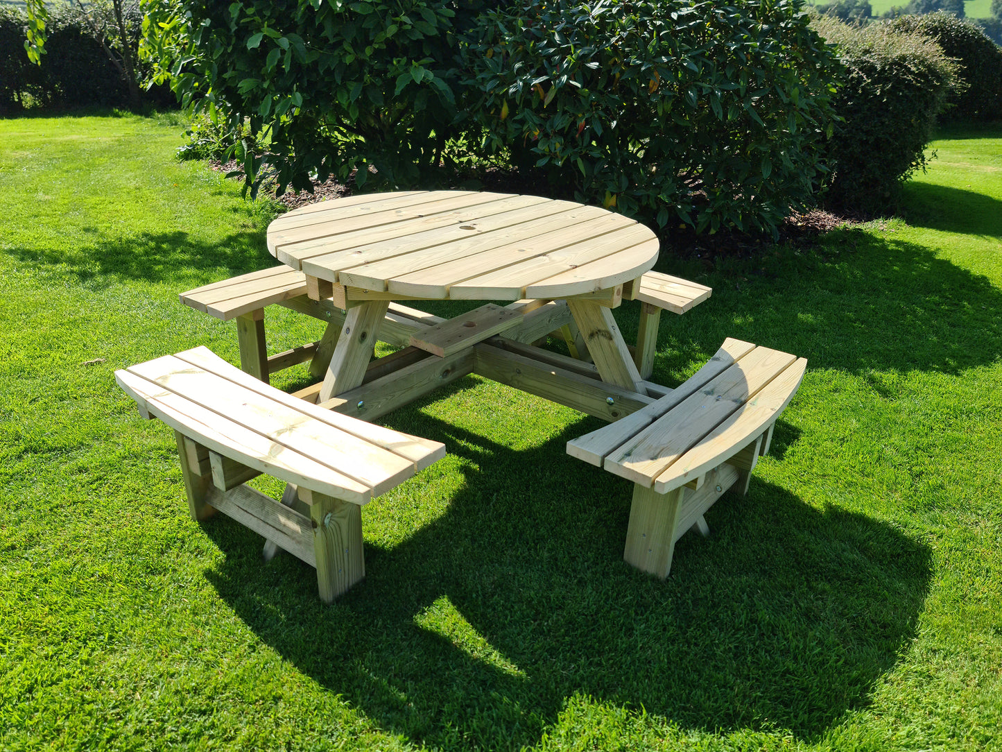 Churnet Valley Westwood Round 8 Seat Picnic Table