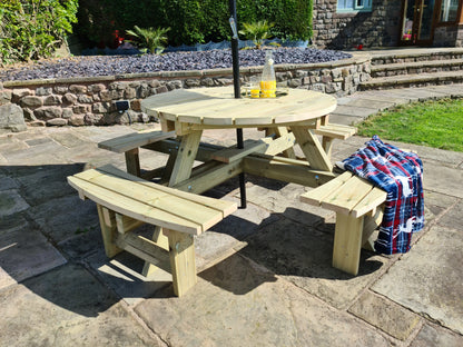 Churnet Valley Westwood Round 8 Seat Picnic Table