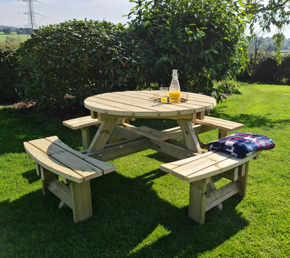 Churnet Valley Westwood Round 8 Seat Picnic Table