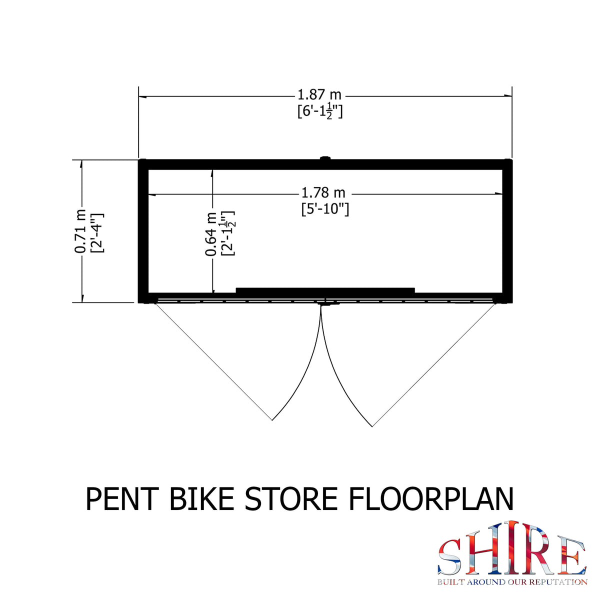 Shire Pent Shiplap Bike Store No Floor 6x3