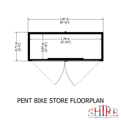 Shire Pent Shiplap Bike Store No Floor 6x3
