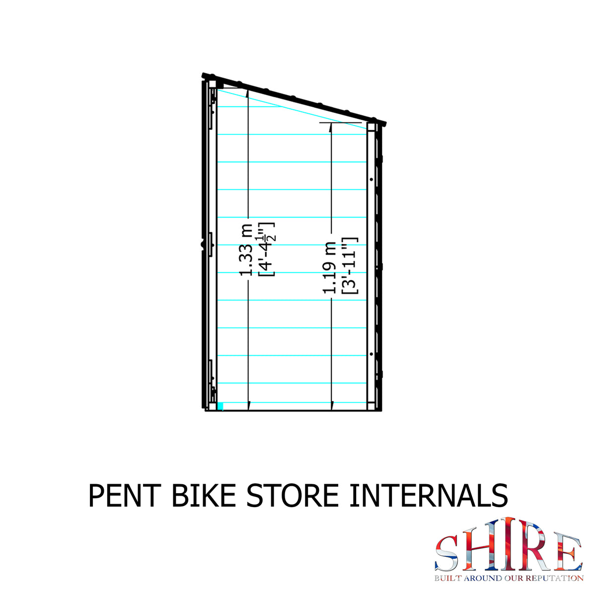 Shire Pent Shiplap Bike Store No Floor 6x3