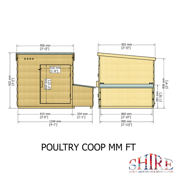 Shire Poultry Coup 918 x 2745 x 1830mm