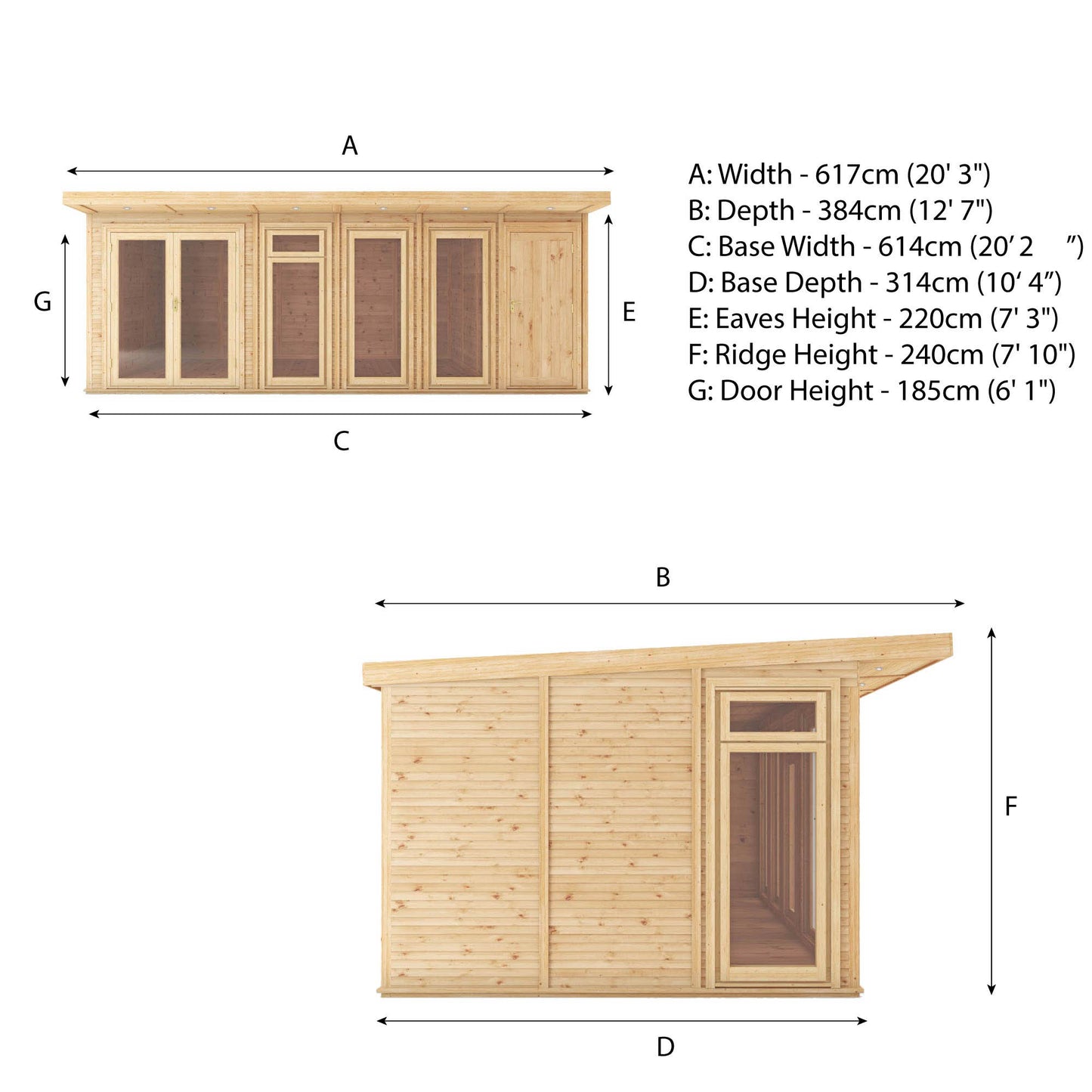 Mercia 6m x 3m(D) Insulated Garden Room with Side Shed