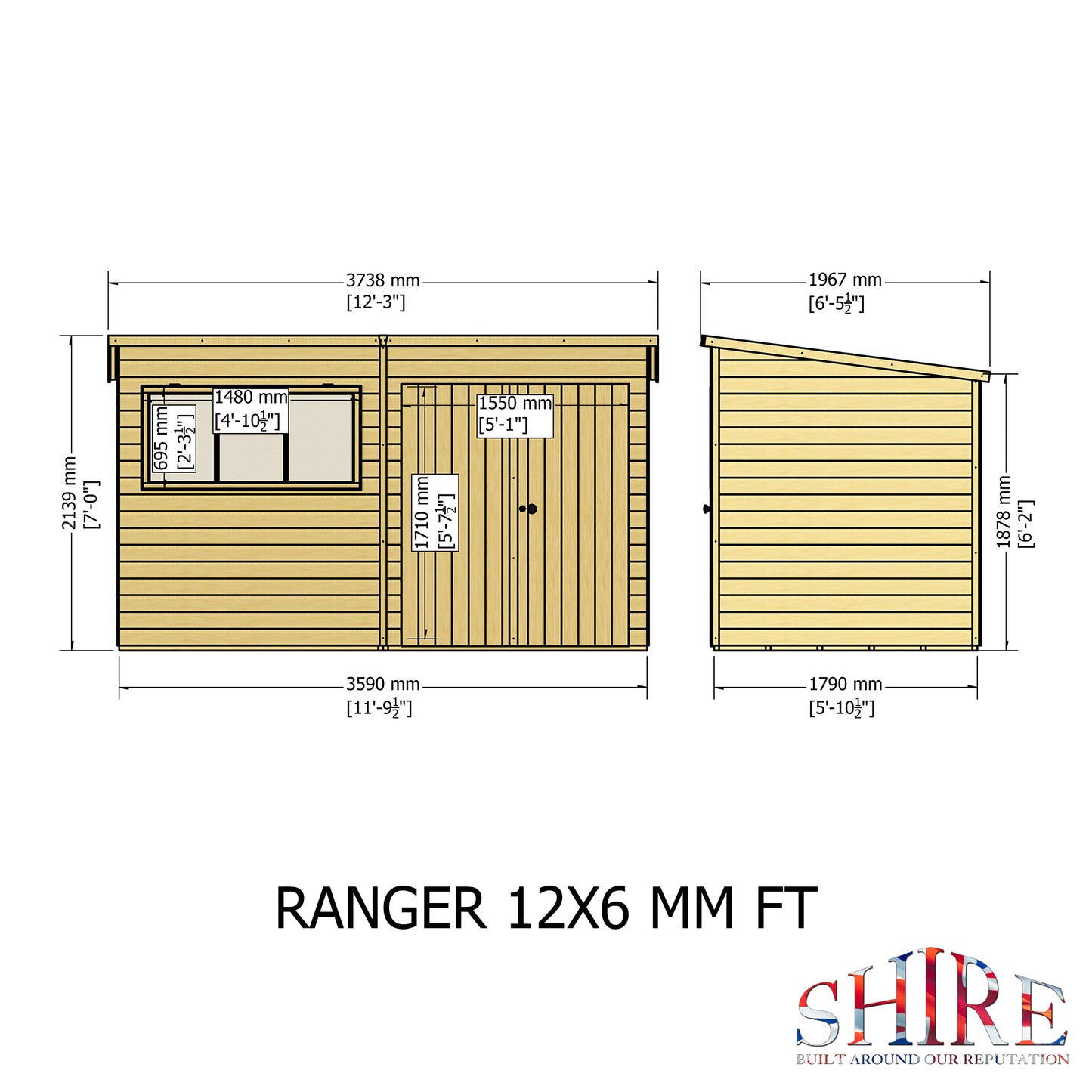 Shire Ranger 12x6 Double Door