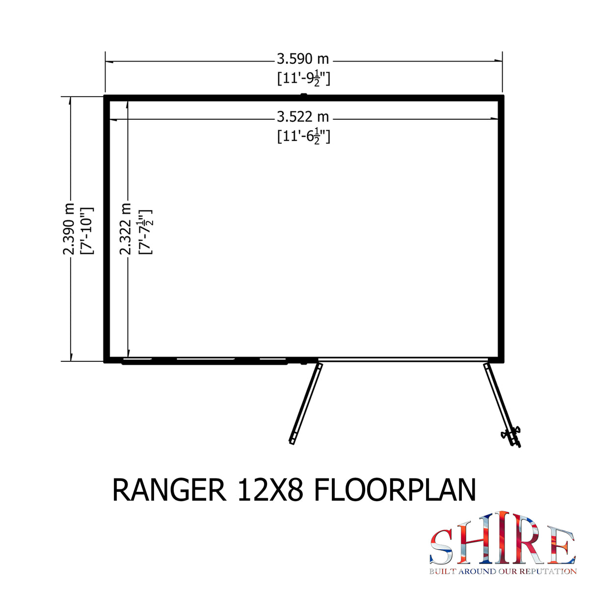Shire Ranger 12x8 Double Door