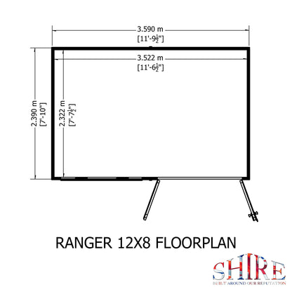 Shire Ranger 12x8 Double Door