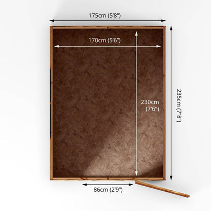 Mercia 8 x 6 Overlap Apex - Single Door - Windowless