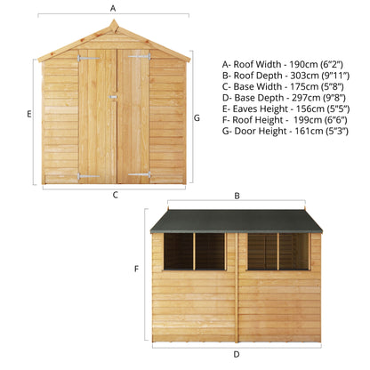 Mercia 10 x 6 Overlap Apex  - Windowless