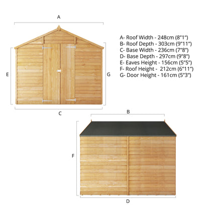 Mercia 10 x 8 Overlap Apex - Windowless