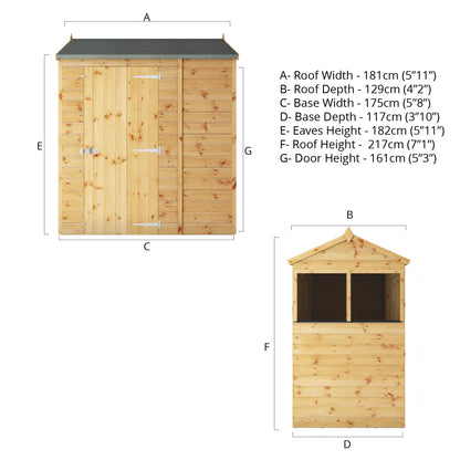 Mercia 6x4 Modular Shiplap Apex