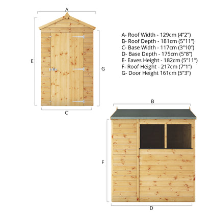 Mercia 6x4 Modular Shiplap Apex