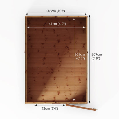 Mercia 7 x 5 Modular Shiplap Apex - Windowless