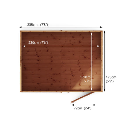 Mercia 8 x 6 Modular Shiplap Apex - Windowless