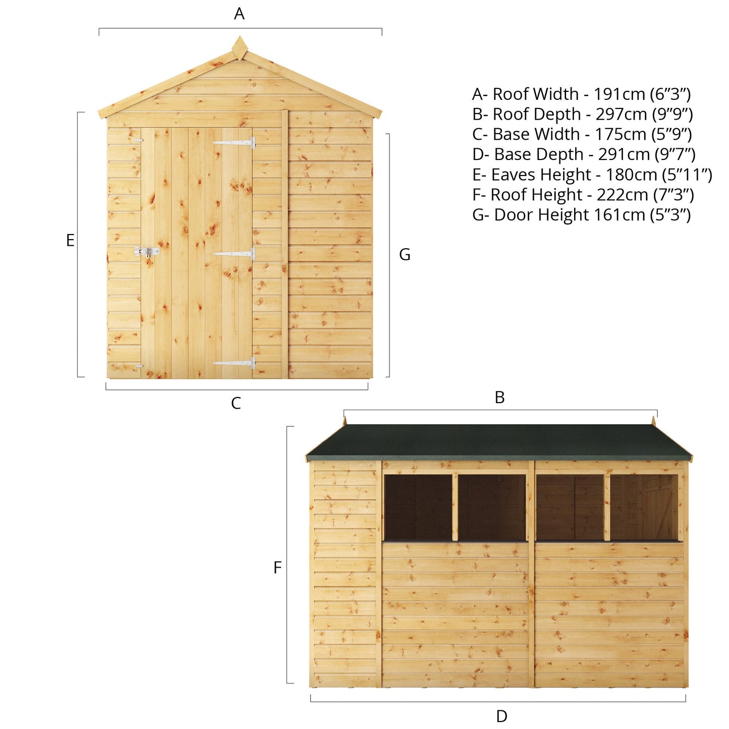 Mercia 10 x 6 Modular Shiplap Apex