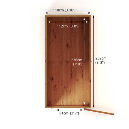 Mercia 8x4 Modular Shiplap Pent - Windowless