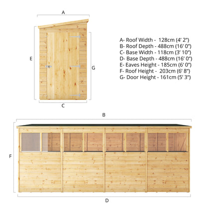 Mercia 16x4 Modular Shiplap Pent