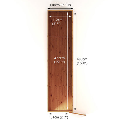 Mercia 16x4 Modular Shiplap Pent - Windowless