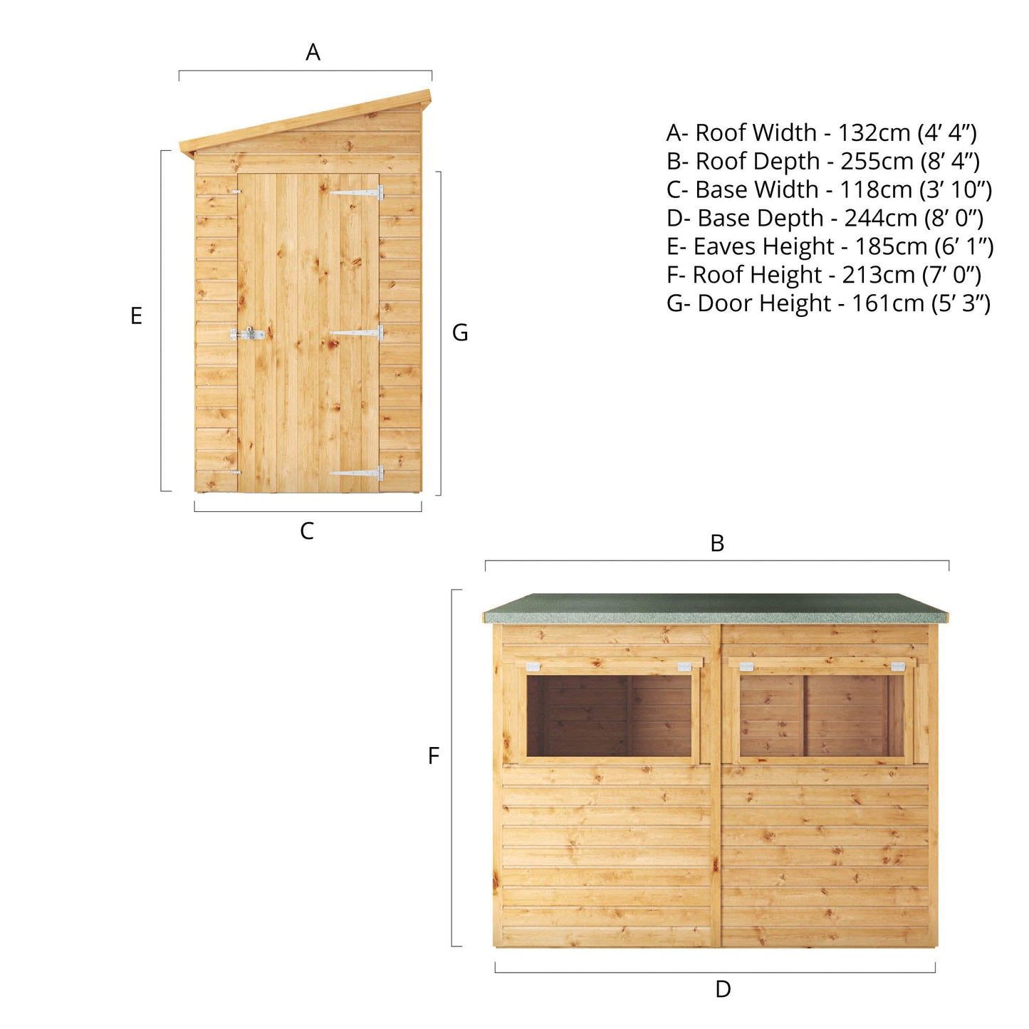 Mercia 8 x 4 Premium Shiplap Pent