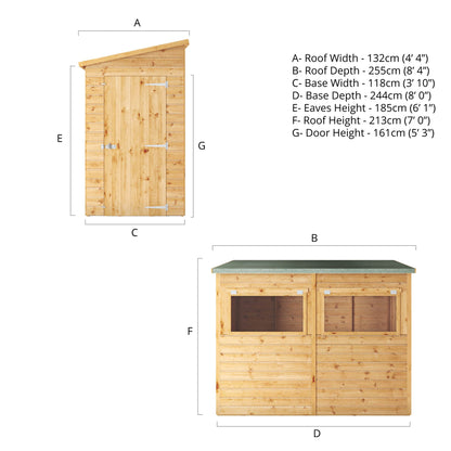 Mercia 8 x 4 Premium Shiplap Pent