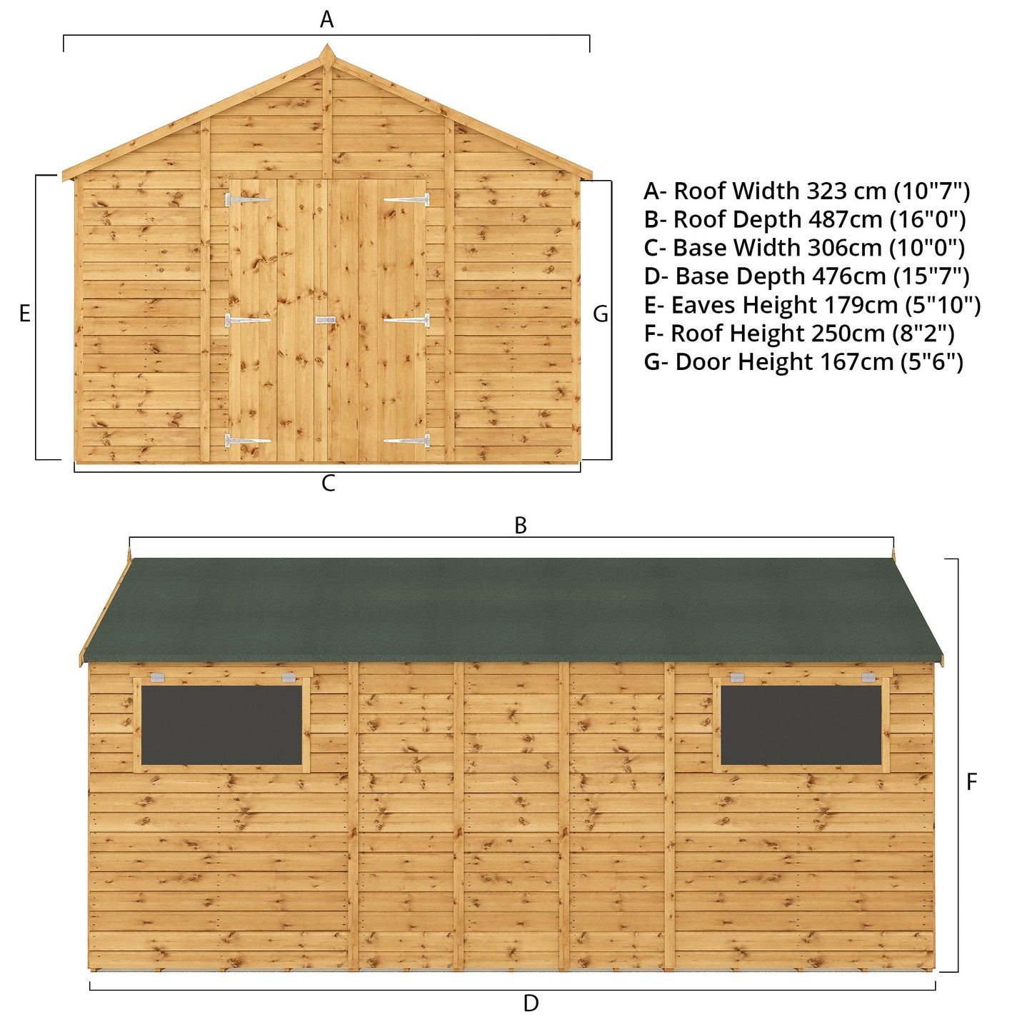 Mercia 16 x 10 Premium Shiplap Apex Workshop