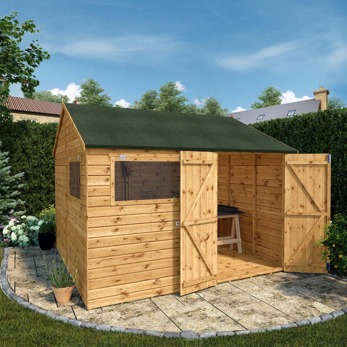 Mercia 10 x 10 Premium Shiplap Reverse Apex Workshop