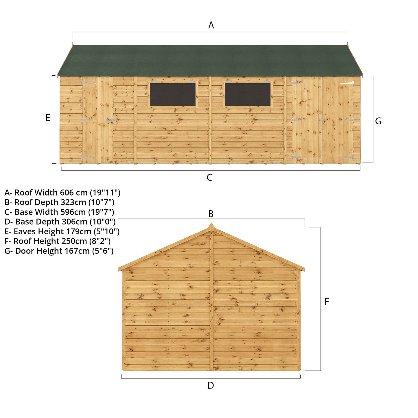 Mercia 20 x 10 Premium Shiplap Reverse Apex Workshop