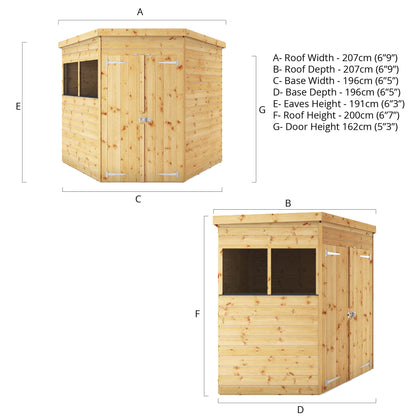 Mercia 7x7 Shiplap Corner Shed