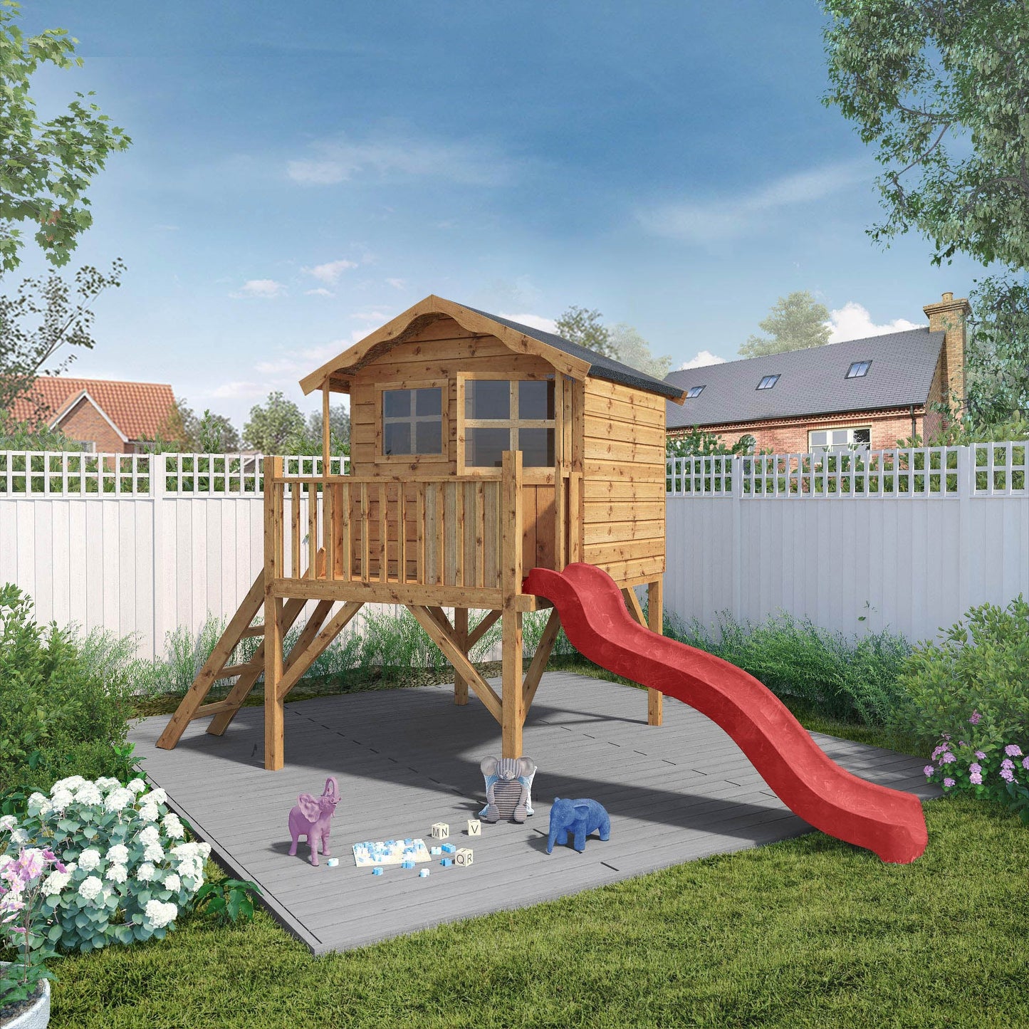 Mercia Poppy Playhouse with Tower & Slide