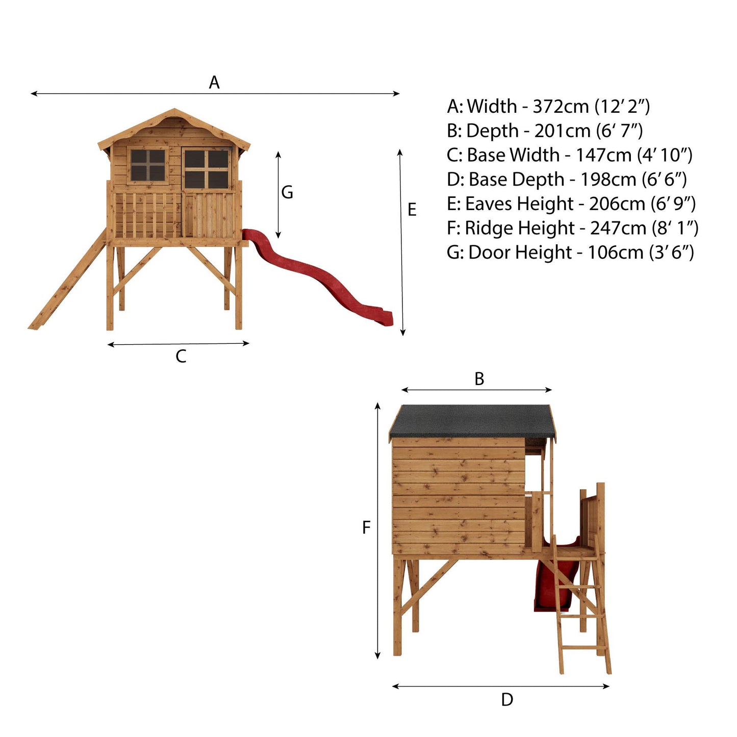 Mercia Poppy Playhouse with Tower & Slide