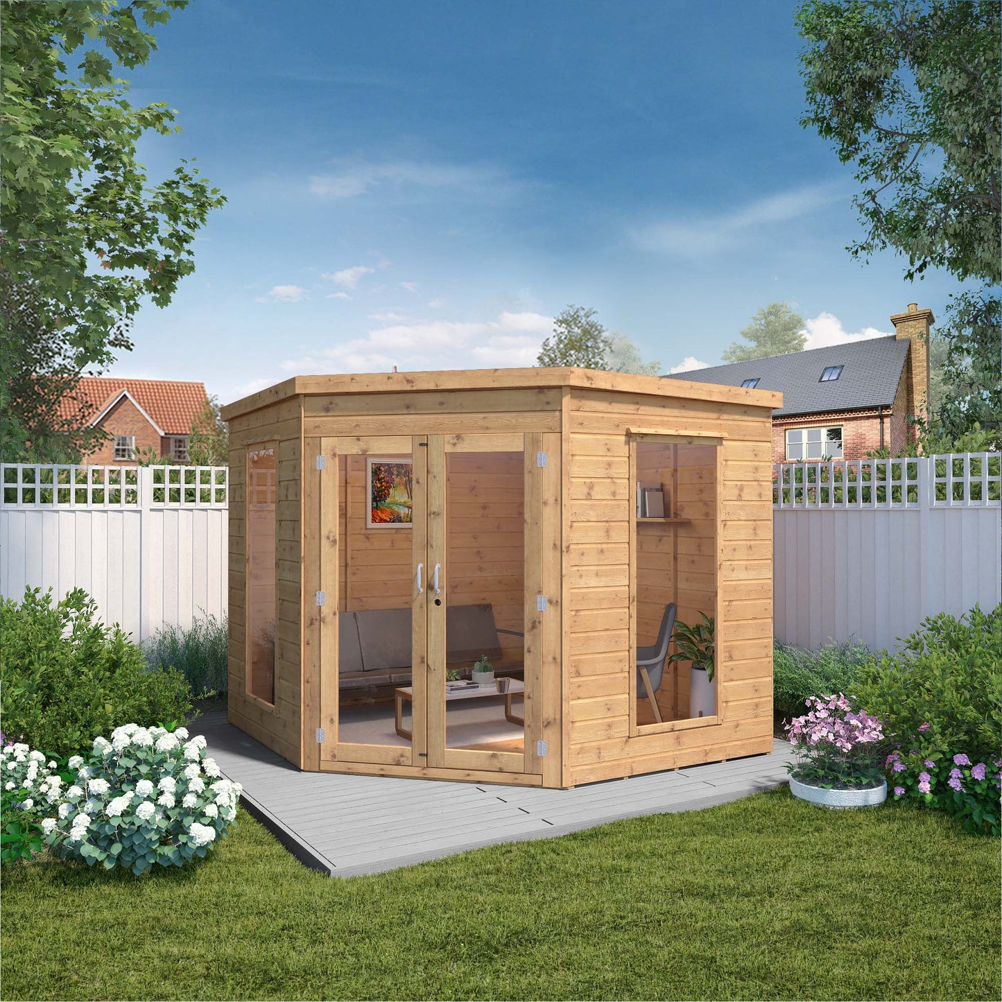 Mercia 8 x 8 Premium Corner Summerhouse