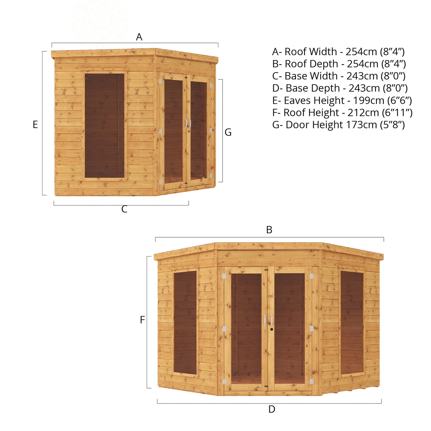 Mercia 8 x 8 Premium Corner Summerhouse