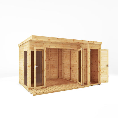 Mercia 12 x 8 Premium Garden Room Summerhouse With Side Shed