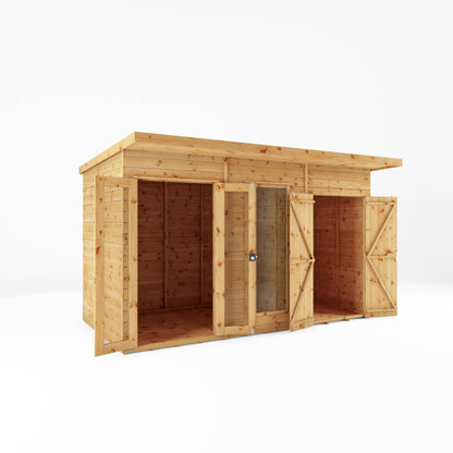 Mercia 12 x 6 Maine Pent Summerhouse With Side Shed