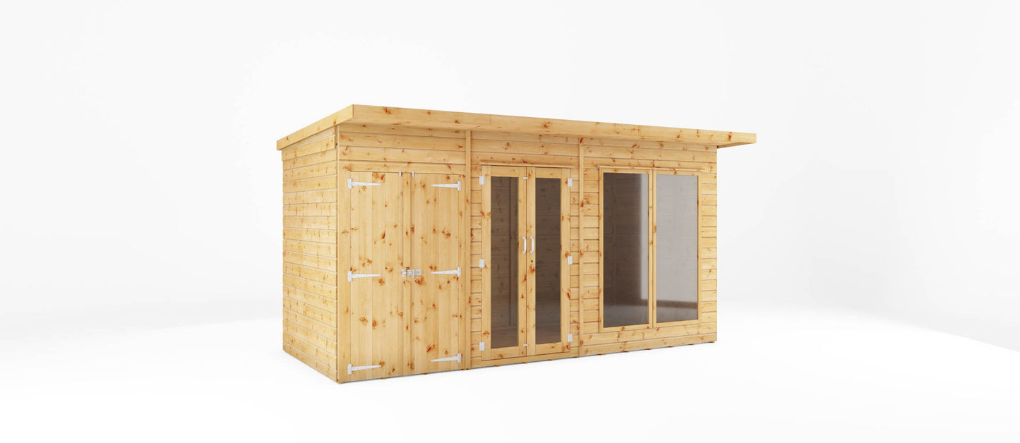 Mercia 14 x 6 Maine Pent Summerhouse With Side Shed